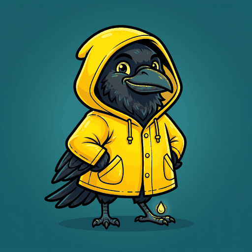 Tiny Raincoat Raven logo